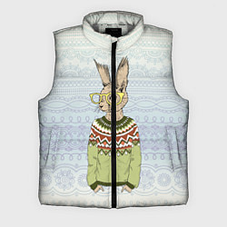 Мужской жилет Кролик хипстер, цвет: 3D-светло-серый