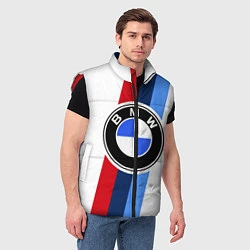 Мужской жилет BMW M: White Sport, цвет: 3D-красный — фото 2