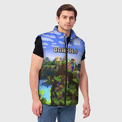 Мужской жилет Майнкрафт: Даниил, цвет: 3D-черный — фото 2