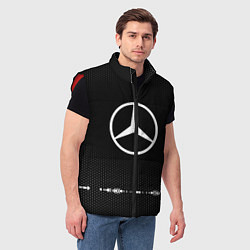 Мужской жилет Mercedes: Black Abstract, цвет: 3D-красный — фото 2