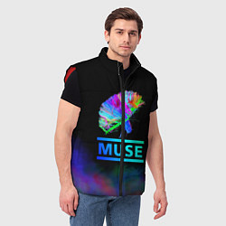 Мужской жилет Muse: Neon Flower, цвет: 3D-красный — фото 2