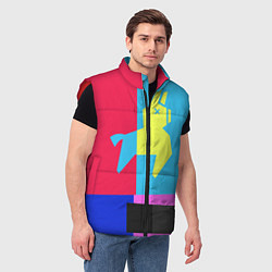 Мужской жилет Цветная Лама, цвет: 3D-красный — фото 2