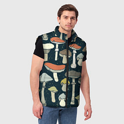 Мужской жилет Грибной лес, цвет: 3D-черный — фото 2
