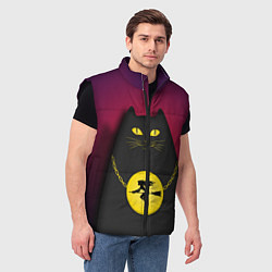 Мужской жилет Кот Бегемот, цвет: 3D-черный — фото 2