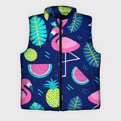 Мужской жилет Фруктовый фламинго, цвет: 3D-черный
