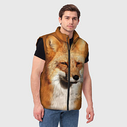 Мужской жилет Хитрая лисичка, цвет: 3D-черный — фото 2