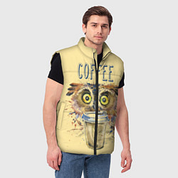 Мужской жилет Owls like coffee, цвет: 3D-черный — фото 2