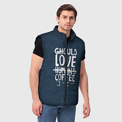 Мужской жилет Ghouls Love Coffee, цвет: 3D-черный — фото 2