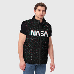 Мужской жилет NASA: Space Glitch, цвет: 3D-черный — фото 2