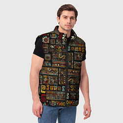 Мужской жилет Этнический орнамент - Африка, цвет: 3D-черный — фото 2
