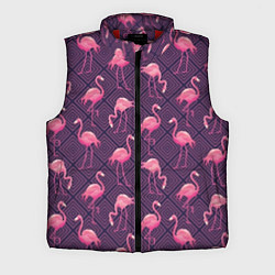 Мужской жилет Фиолетовые фламинго, цвет: 3D-красный
