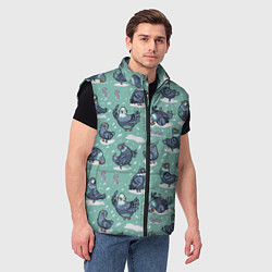 Мужской жилет Голуби и червяки, цвет: 3D-черный — фото 2