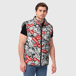Мужской жилет Senpai x Ahegao, цвет: 3D-светло-серый — фото 2