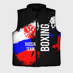 Мужской жилет Boxing Russia Team и герб РФ, цвет: 3D-черный