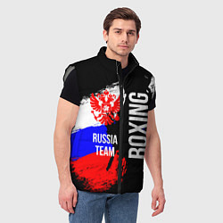 Мужской жилет Boxing Russia Team и герб РФ, цвет: 3D-светло-серый — фото 2