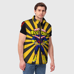 Мужской жилет MY HERO ACADEMIA желтые полосы, цвет: 3D-красный — фото 2