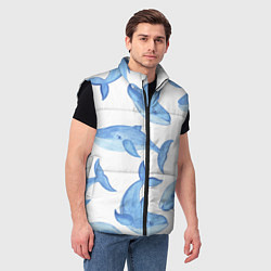 Мужской жилет Косяк китов, цвет: 3D-черный — фото 2
