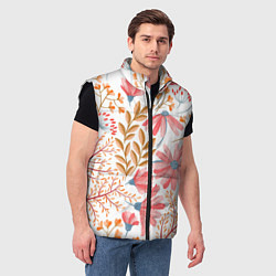 Мужской жилет Цветы, цвет: 3D-черный — фото 2