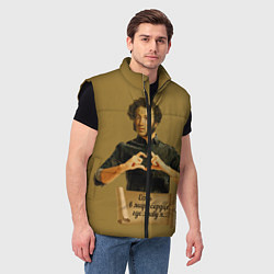 Мужской жилет Есть в мире сердце, где живу я АСПушкин, цвет: 3D-черный — фото 2