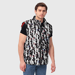 Мужской жилет Черно-белые медведи, цвет: 3D-красный — фото 2