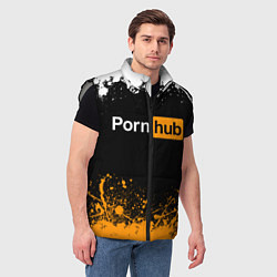 Мужской жилет PORNHUB, цвет: 3D-светло-серый — фото 2