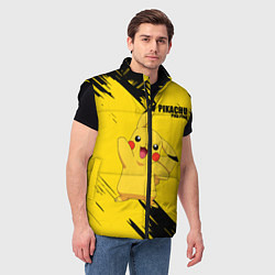Мужской жилет PIKACHU: PIKA PIKA, цвет: 3D-черный — фото 2