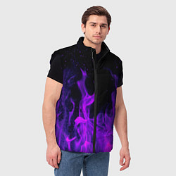Мужской жилет ФИОЛЕТОВЫЙ ОГОНЬ, цвет: 3D-черный — фото 2