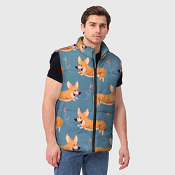 Мужской жилет Корги с бабочкой, цвет: 3D-черный — фото 2