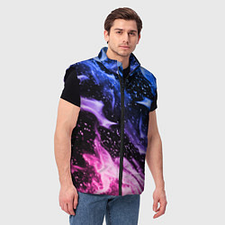 Мужской жилет НЕОНОВЫЙ ОГОНЬ, цвет: 3D-черный — фото 2