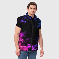 Мужской жилет ОГОНЬ НЕОН, цвет: 3D-черный — фото 2