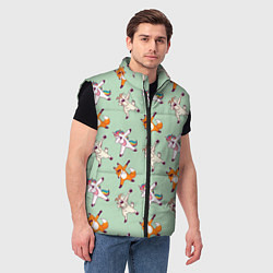 Мужской жилет Dabbing Animals, цвет: 3D-черный — фото 2