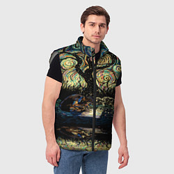 Мужской жилет НОЧЬ В ЛЕСУ, цвет: 3D-светло-серый — фото 2