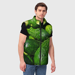 Мужской жилет Огурцы, цвет: 3D-черный — фото 2
