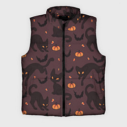 Мужской жилет Хэллоуиновский кот, цвет: 3D-черный