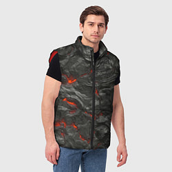 Мужской жилет Застывшая лава, цвет: 3D-красный — фото 2