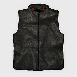 Мужской жилет Черная кожа, цвет: 3D-красный