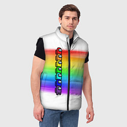 Мужской жилет AMONG US - РАДУГА, цвет: 3D-черный — фото 2