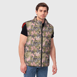 Мужской жилет Камуфляж с бабочками, цвет: 3D-красный — фото 2