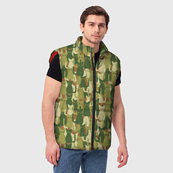 Мужской жилет Камуфляж из котов, цвет: 3D-красный — фото 2
