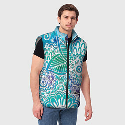 Мужской жилет Цветочный узор, цвет: 3D-светло-серый — фото 2