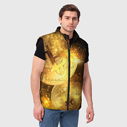 Мужской жилет БИТКОИН ЗОЛОТО BITCOIN GOLD, цвет: 3D-черный — фото 2