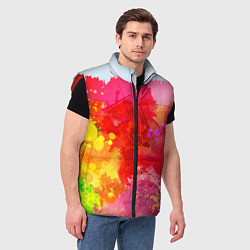 Мужской жилет Брызги краски, цвет: 3D-красный — фото 2