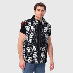 Мужской жилет Анонимусы надбисиси линии, цвет: 3D-красный — фото 2