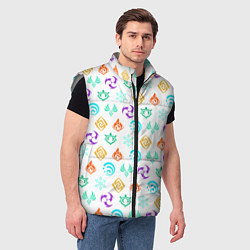 Мужской жилет GENSHIN IMPACT ЭМБЛЕМЫ, цвет: 3D-светло-серый — фото 2