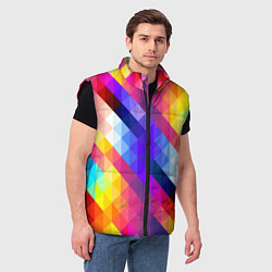 Мужской жилет Пиксельная радуга, цвет: 3D-черный — фото 2