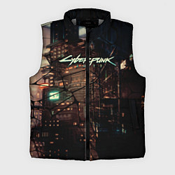 Мужской жилет Киберпанк - Город в паутинке, цвет: 3D-светло-серый