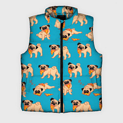 Мужской жилет Мопсы с пиццей