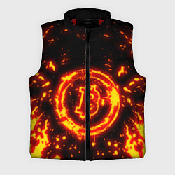 Мужской жилет BITCOIN БИТКОИН ОГОНЬ, цвет: 3D-красный