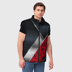 Мужской жилет 3D BLACK AND RED METAL, цвет: 3D-черный — фото 2