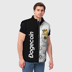 Мужской жилет DOGECOIN DOGE КАРМАН, цвет: 3D-черный — фото 2